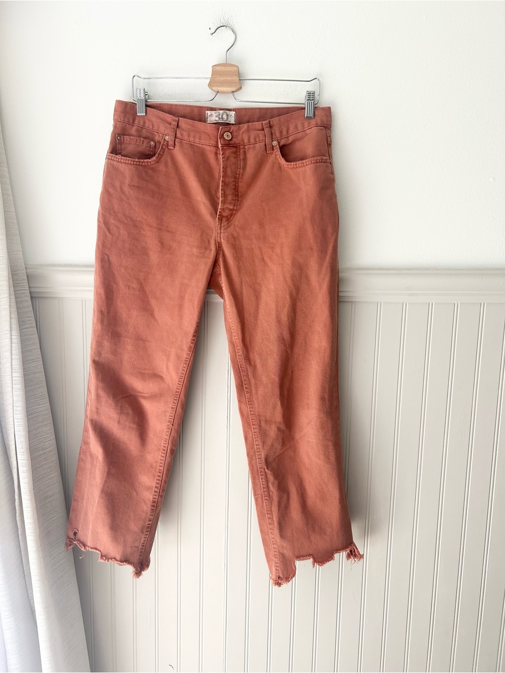 We The Free Rust Cropped Raw-Hem Pants
